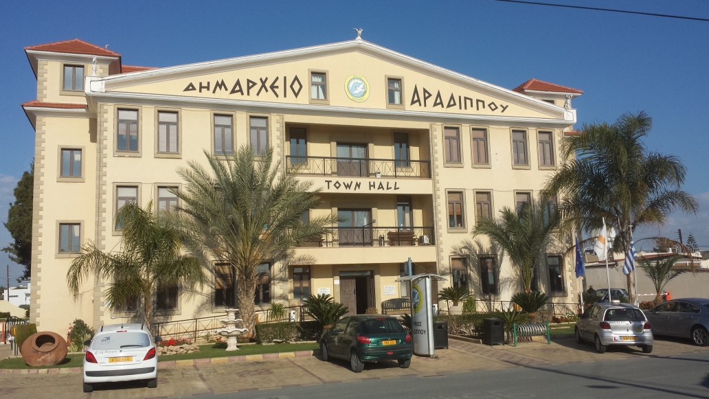 Town hall building of the town Aradippou which is close to Larnaca Airport.